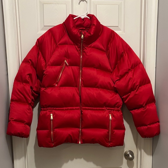 Lauren Ralph Lauren Jackets & Blazers - Ralph Lauren Womens Jacket Red L Satin Down Puffer Lipstick Winter
